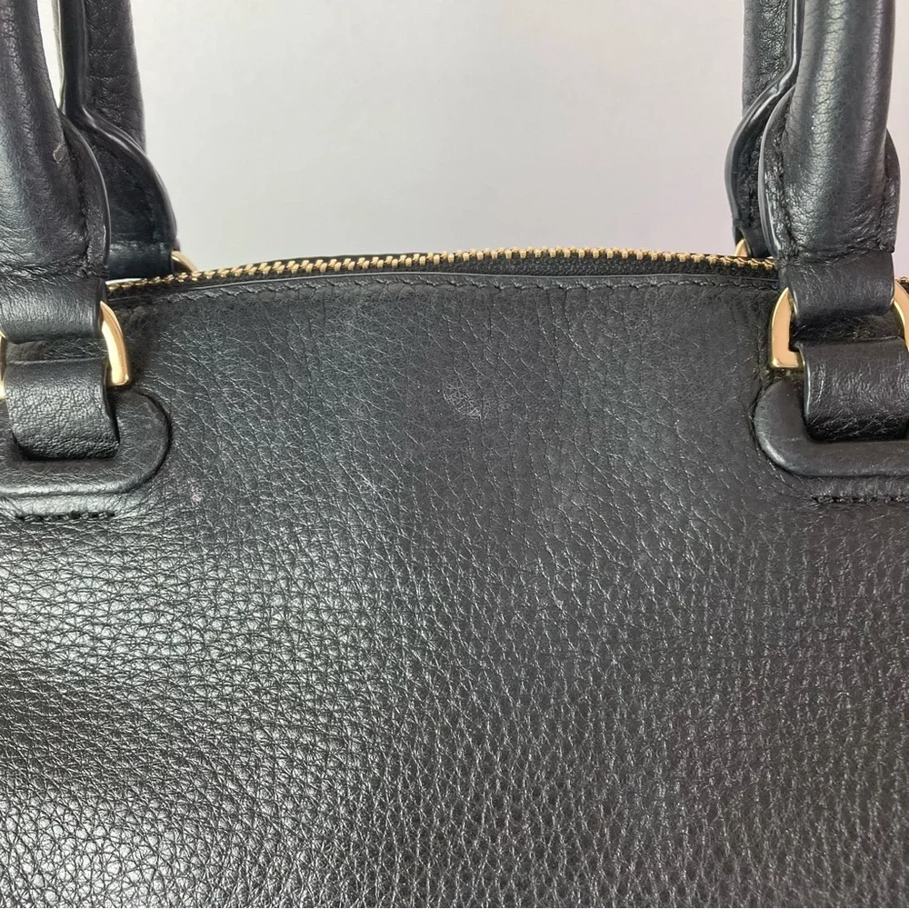 Tory Burch Thea Satchel Shoulder Strap Leather Bag Black